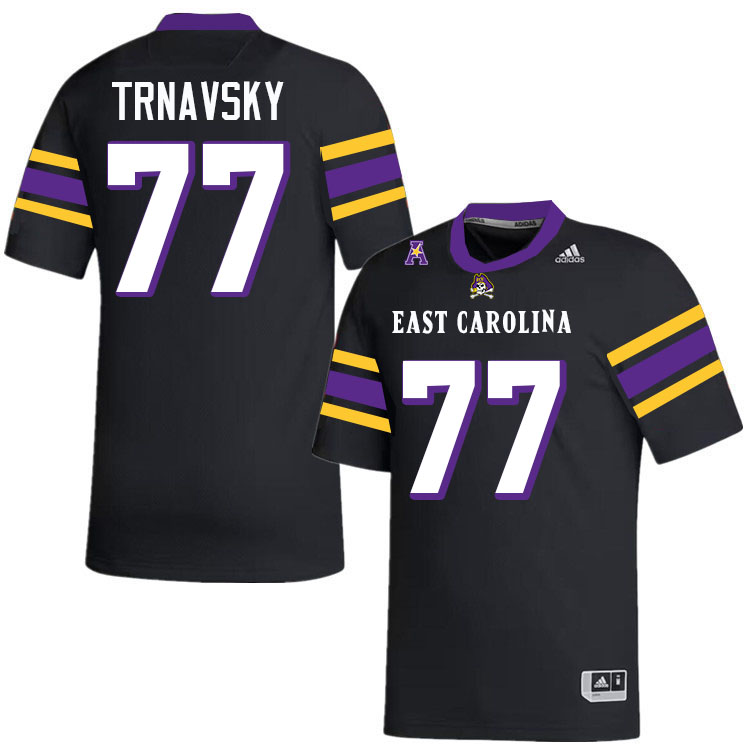 #77 Cooper Trnavsky East Carolina Pirates College Football Jersey Stitched-Black